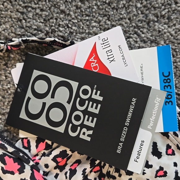 NWT Coco Reef Women Leopard Print Bra Sized 36/38C Swim Bikini - Picture 8 of 9